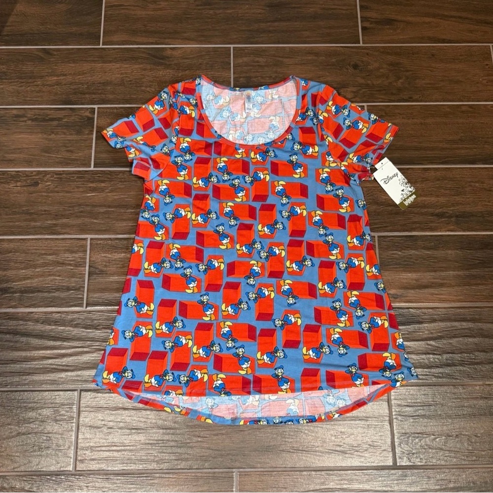 Lularoe Disney Donald Duck Tunic Top Size Large New (please see measurements)